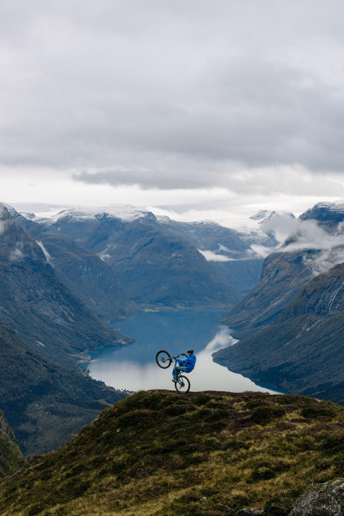 Trail cycling in Loen, Norway. GT Cycle and Norrøna clothing.